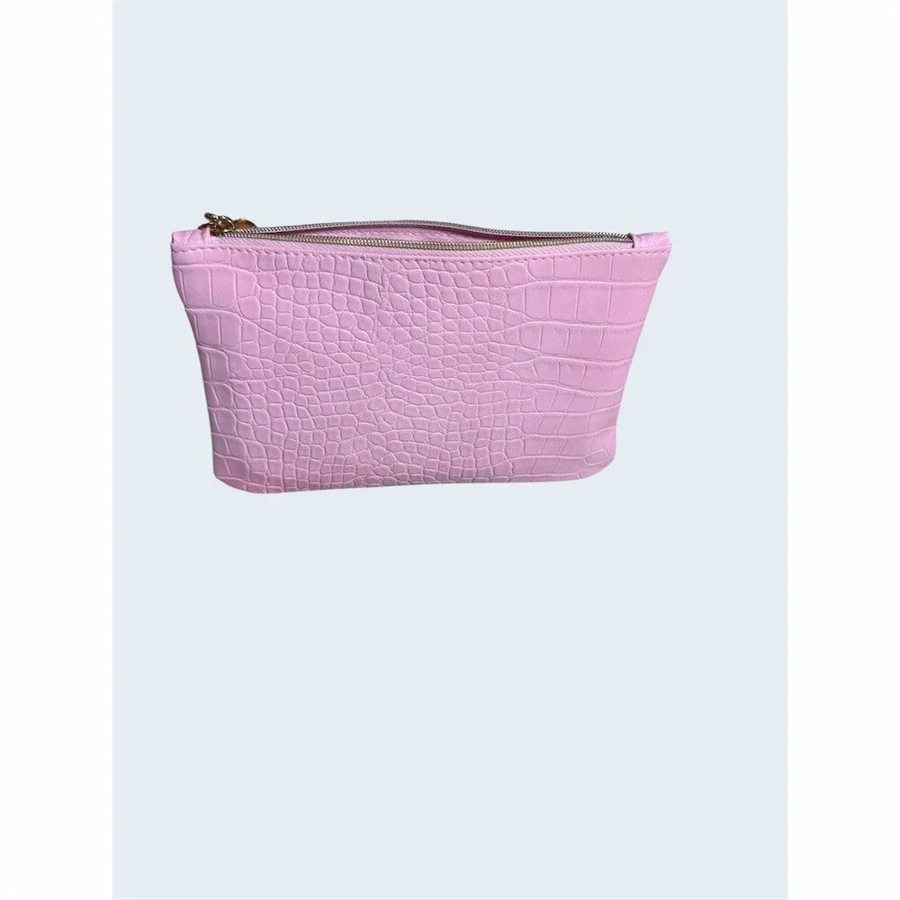 Pear Nova Dear Nova Lid Focus Eye Brush + Pink Zipper Makeup Bag Pouch Set